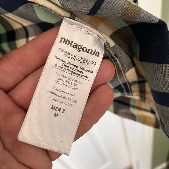 Mens Patagonia Short Sleeve Plaid Button Up Cotton Blend Shirt - Picture 6 of 10